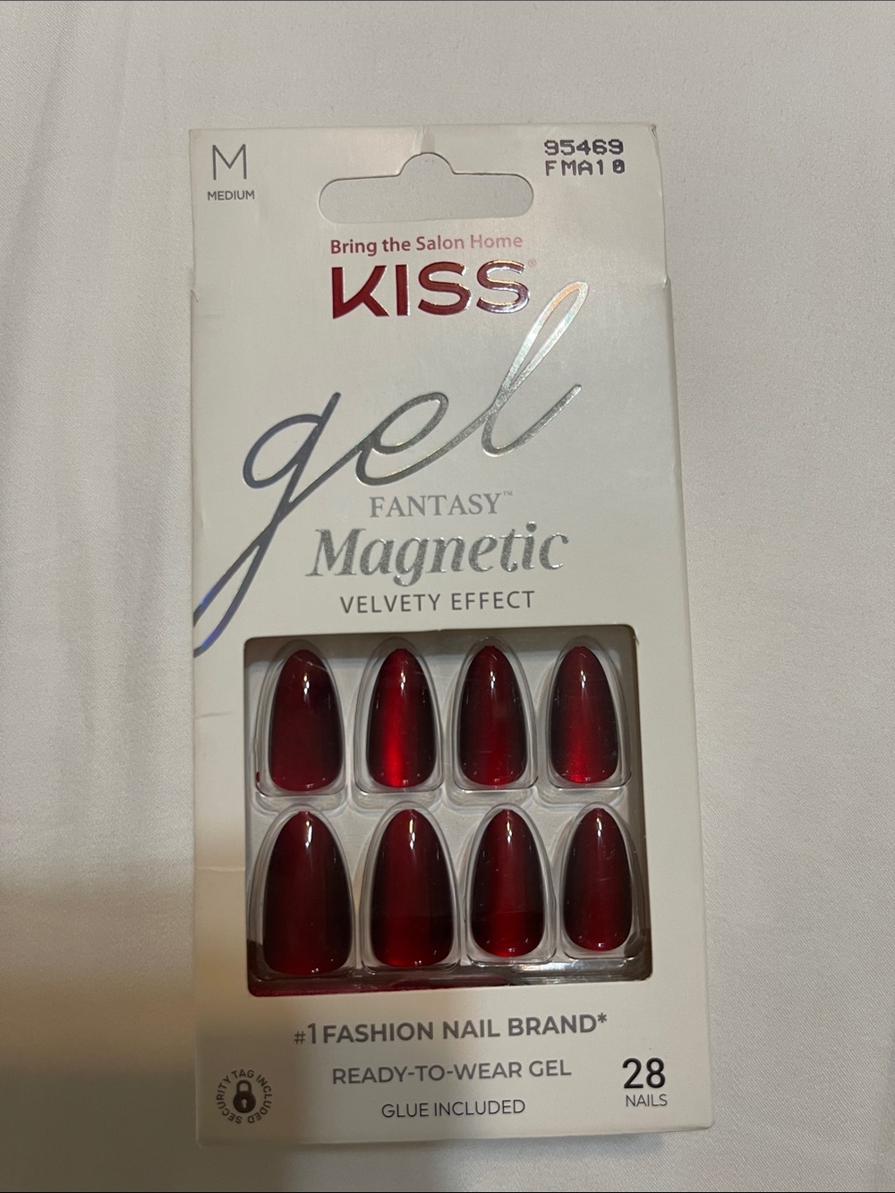 Kiss Gel Magnetic Press-On Nails in Shimmering Red - Medium